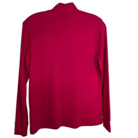 Land's End Womens Fusia Long Sleeve Mock Turtleneck T-Shirt Size S Office Casual - Picture 2 of 8